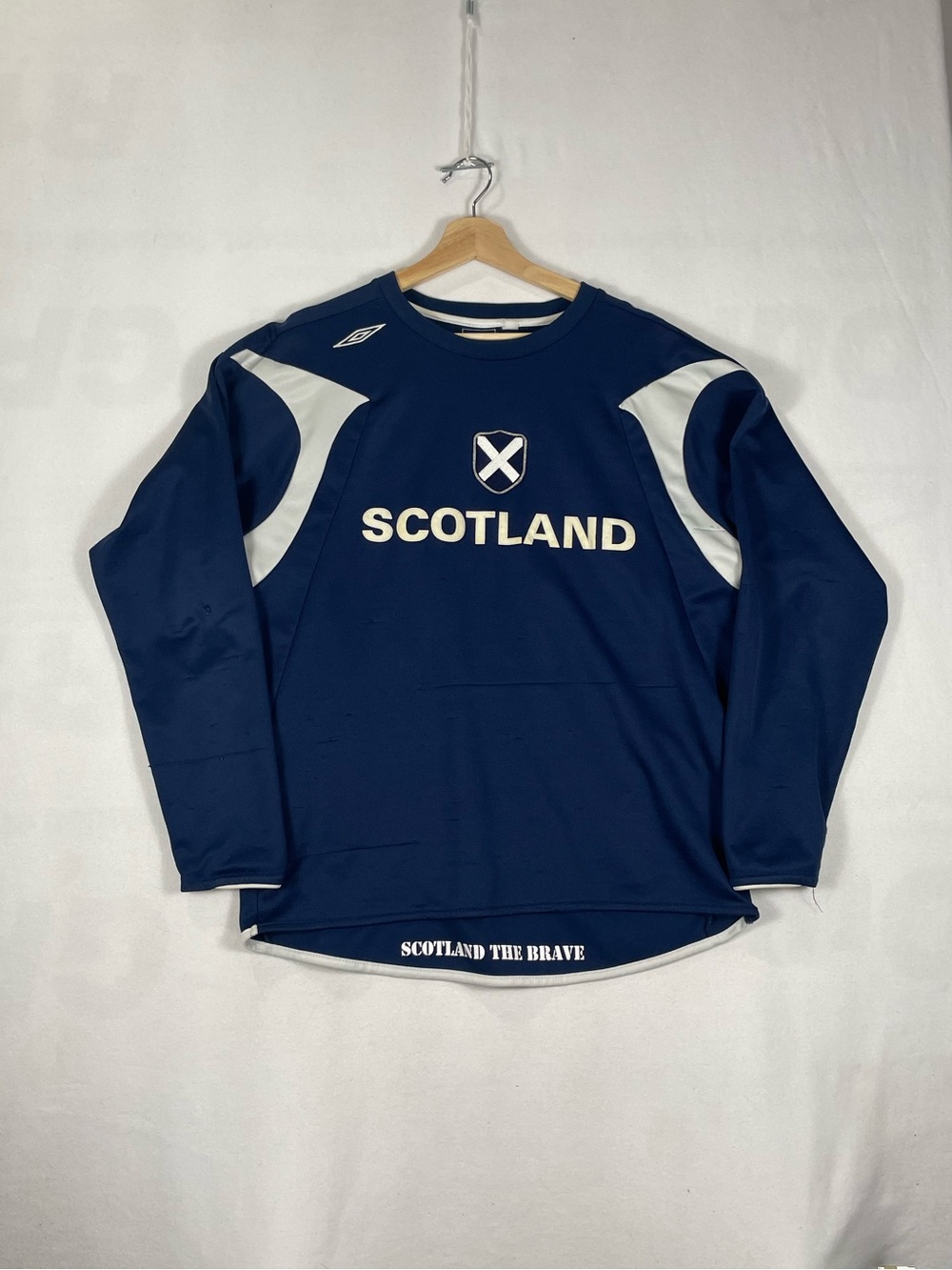 Vtg Umbro Scotland Football Soccer Long Sleeve Polyester Shirt Fits Sz L READ